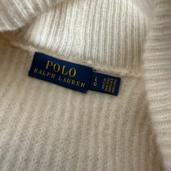 POLO RALPH LAUREN OPEN FRONT CARDIGAN - WOOL/CASHMERE BLEND Sz Large - Picture 2 of 9